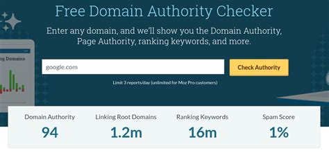 Free Domain Authority Checker by Moz: Check the DA of any site.